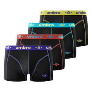 BOXER - SHORTY Umbro Boxer homme coton, caleçon homme hypoallergénique, stretch et doux, (Lot de 4) - multicolore