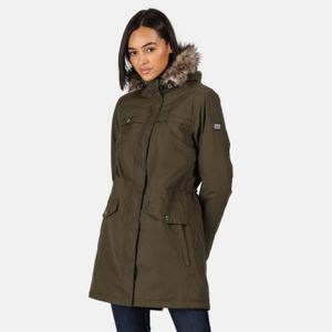 PARKA Regatta Parka à capuche Femme imperméable et isolante avec capuche bordée de fausse fourrure SERLEENA II Vert