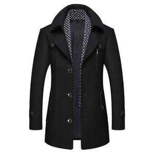 Manteau Femme Hiver Long Élégant Grande Taille Laine Trench Coat Chaud Chic Vintage Coupe-Vent Pas Cher