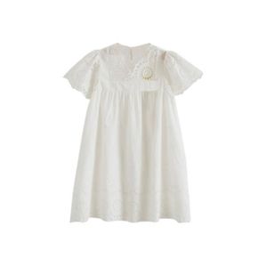 ROBE ROBE Fille - Nouvelle robe creuse confortable en dentelle de coton - blanc GJ™