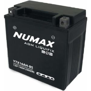BATTERIE VÉHICULE Batterie moto Numax Premium AGM avec pack acide YTX16-BS 12V 14Ah 230A