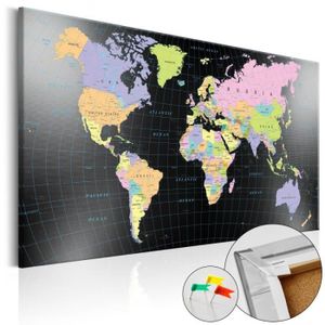 Gift Republic - Tableau en liège avec carte du monde