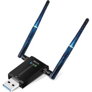 CLE WIFI - 3G Clé WiFi Puissante AC1300 Mbps,Adaptateur USB WiFi,Cle USB WiFi 3.0 Double Bande,2.4G - 5GHz, MU-MIMO, Dongle WiFi Compatible A47