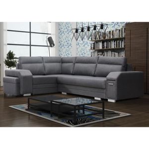 canape d angle scandinave loya convertible et reversible en tissu gris clair cdiscount maison