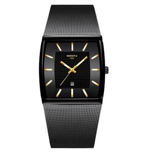 MONTRE SHARPHY Montre homme calendrier chronographe lumineux quartz bracelet en acier étanche noir mode classique