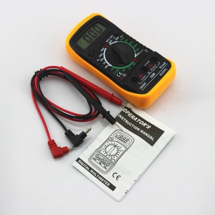 Multimètre numérique, Voltmètre Ampèremètre Ohmmètre Vérificateur de  circuit avec rétroéclairage Lcd Fils de test, Multi Testeur Portable Mesure  Ac Dc Courant De Tension R