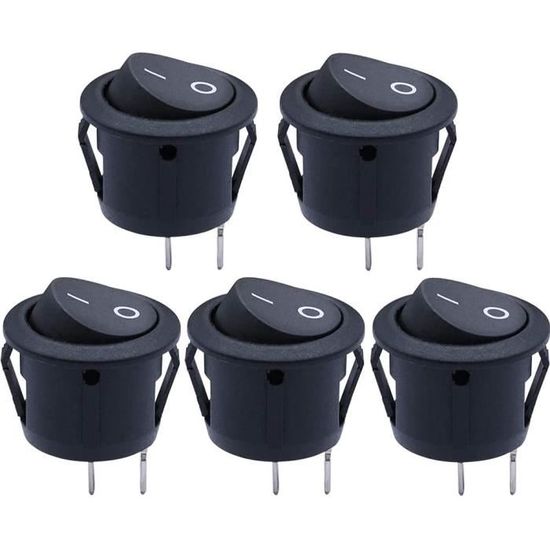 10 Interrupteurs à Bascule Ronds DC 12V 20A - Avec Voyant Rouge - Pour Projets électroniques