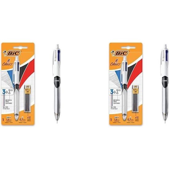 4 Color 3 + 1 stylo-bille moyen et porte-mine HB (0.7 mm), 1 unité