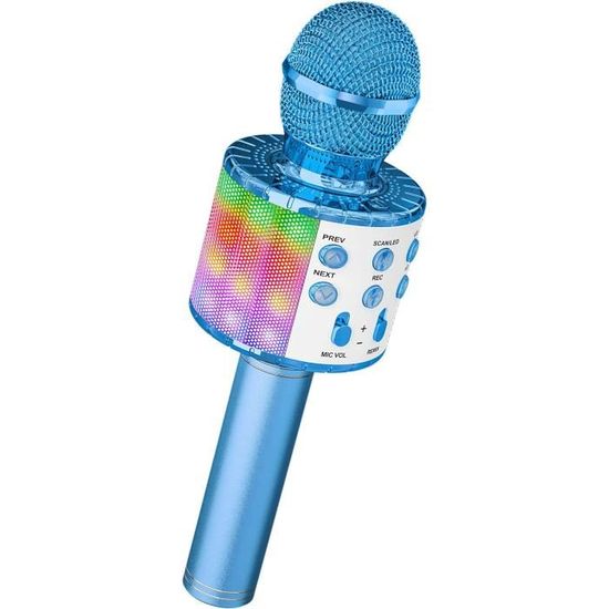 Microphone sans fil enfants,2 en 1 Veilleuse Micro Jouets avec