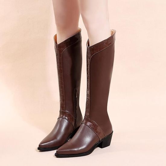 Bottes mi-mollet Style Western Femme Santiags blanche - VERA COLLECTION