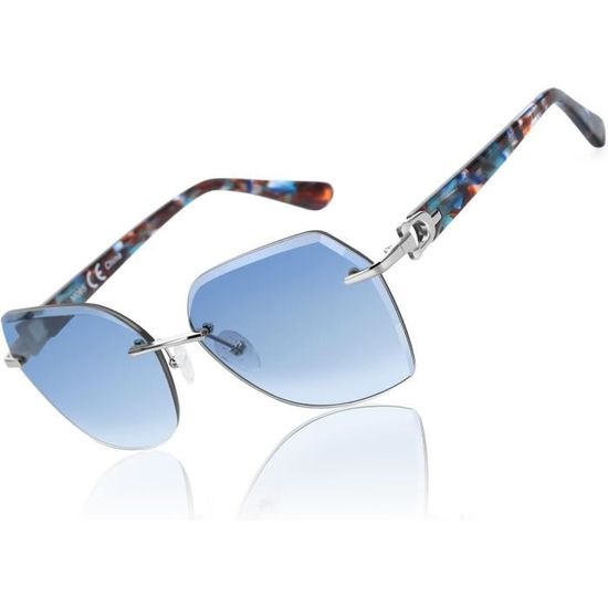 Lunettes de soleil carrées hexagonales sans monture rétro lunettes en métal polygone sans cadre Lunettes de soleil carrées hexagonales sans monture rétro lunettes en métal polygone sans cadre