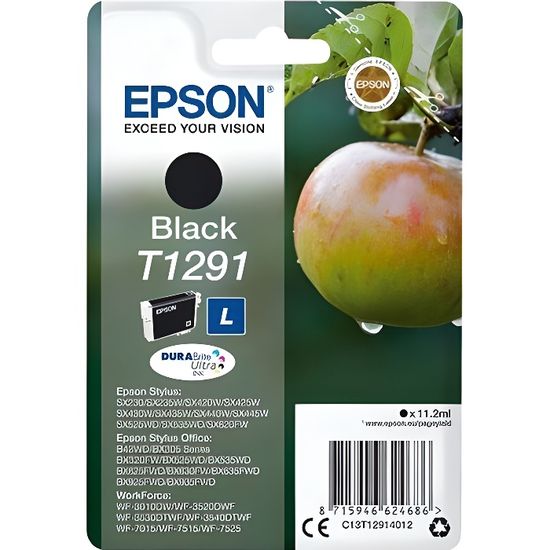 EPSON Cartouche d'encre T1291 Noir - Pomme (C13T12914012)