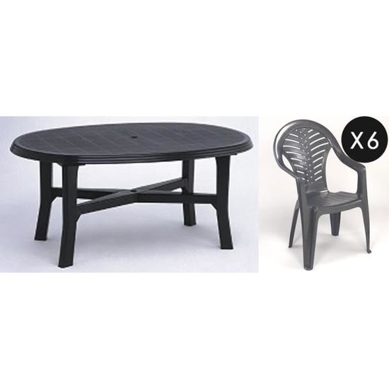 Ensemble Jardin En Plastique Gris 6 Personnes Achat Vente