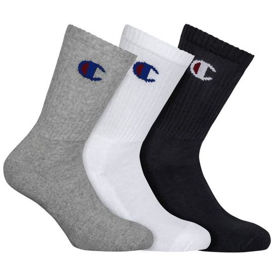 Chaussettes Champion Pack 3 paires Rouge Homme Mi mollet Coton polyester nylon et elasthanne