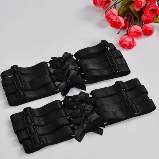 Ensemble Bas Jarretière Avec Gants Spotlight - Noir Floral - Taille Unique - NEUF