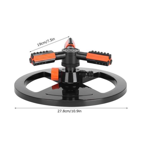 Avilia Arroseur Pivotant 0-360° Avec Béquille Réglable – Acier & Laiton, Jet Pluie Naturel Pour Jardin