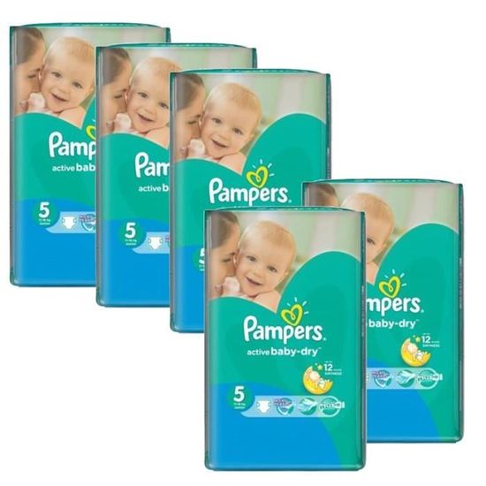 385 Couches Pampers Active Baby Dry taille 5