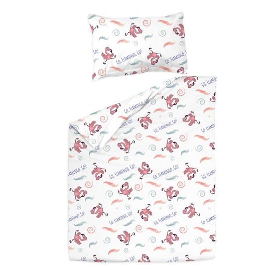 Flamant Housse De Couette 80x1 Cm Et Taie D Oreiller 30x40 Cm Pati Chou 100 Coton Parure De Lit Pour Bebe Cdiscount Puericulture Eveil Bebe