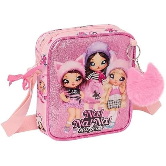 Sac à Bandoulière Trolls Pour Enfants – Réglable, Poche Intérieure, Taille 16x4x18 Cm, Rose