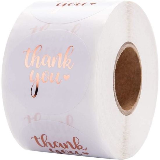 50 Autocollants Personnalisés 'Merci' Pour Mariage - Ronds 40mm - Parfaits Pour Dragées Et Cartes - 2
