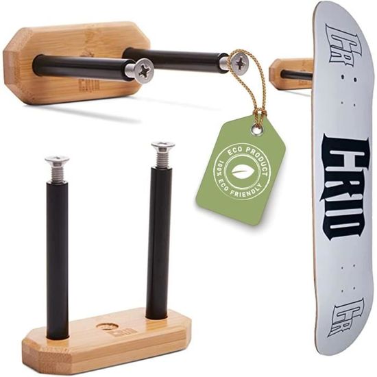 Support Mural Pour Skateboard Meollo – 100% Acier, 2 Supports Noirs, Fixation Verticale/horizontale