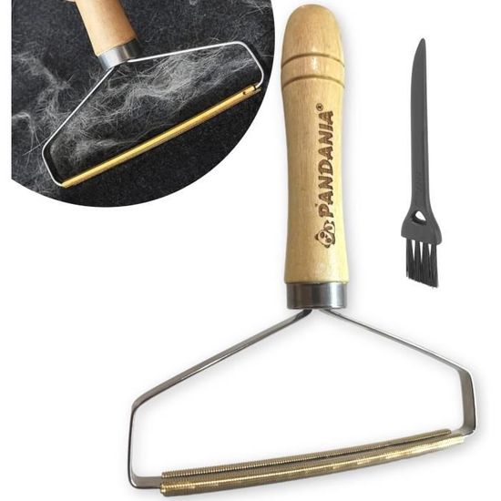 Rasoir Anti-Bouloche Manuel En Bois - Enlève Poils D'Animaux Et Peluches Sur Canapé, Vêtements, Tapis