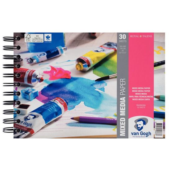 Bloc De Papier Aquarelle Van Gogh Noir 140lb - 12 Feuilles A4 Pour Effets Sublimes Et Créations Uniques