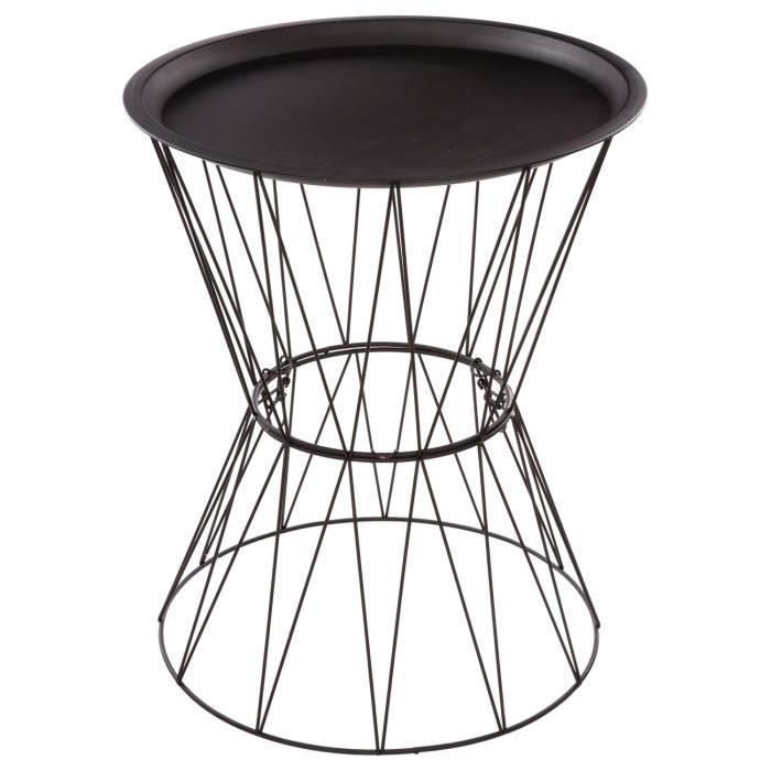 Table à café Filaire Kate - Diam. 43,5 cm - Noir