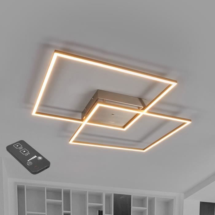Lampenwelt plafonnier LED à intensité variable pour salon et salle à manger Mirac