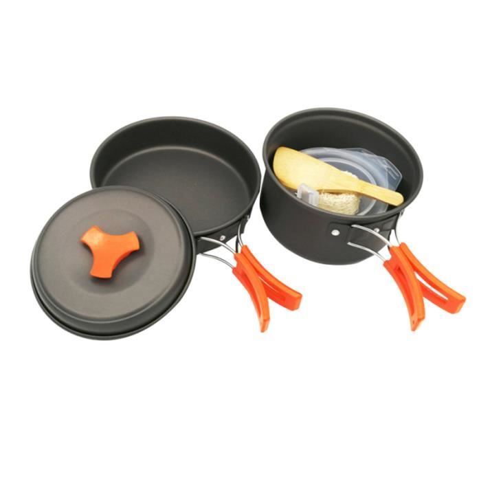 8 pièces ensemble de batterie de cuisine de couverts de Barbecue portable antiadhésif de casserole de cuisson en plein COOKWARE