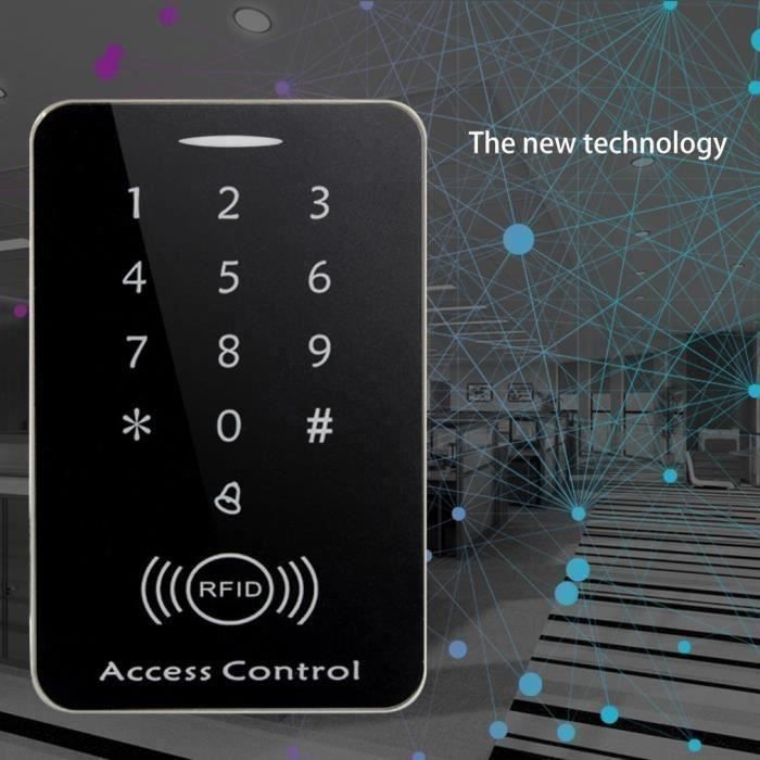 Getek Lecteur de cartes de contrôle d'accès autonome d'écran tactile de M203SE RFID avec les clés 10pcsNoir