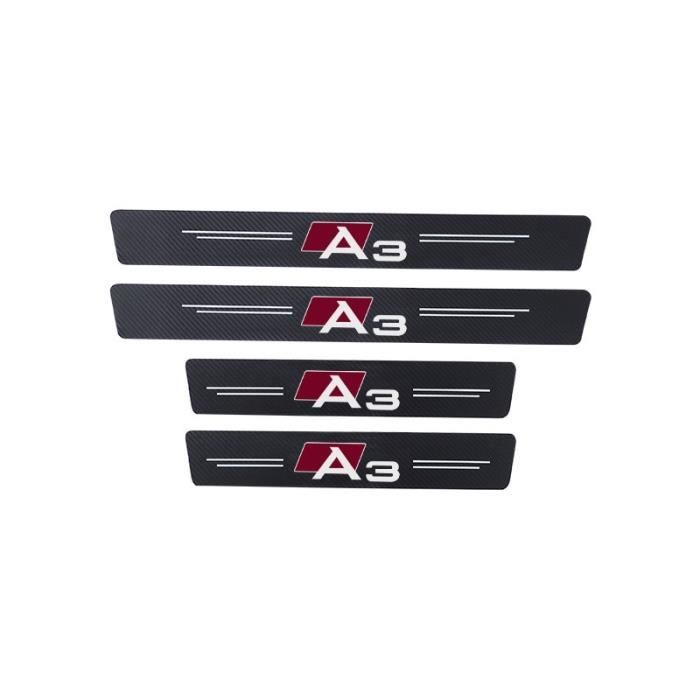 For A3 -4 pièces de voiture porte autocollant décoration modifié décoration de protection Pour A1 A3 A4 A5 A6 A7 A8 Q3 Q5 Q7 Q8 acce