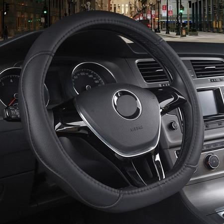 Couvercle de volant de voiture Type D pour citroën C4 Cactus C3 XR, couvre volant enveloppant pour mod Black Thread