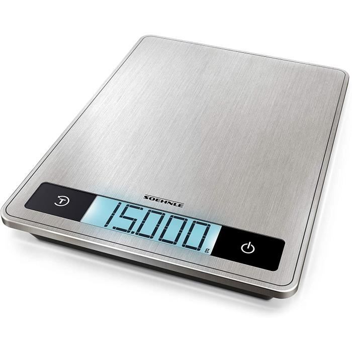 Soehnle Page Profi 200 Balance de cuisine multifonctions compacte & élégante, balance culinaire précision 1 g, pèse aliment...
