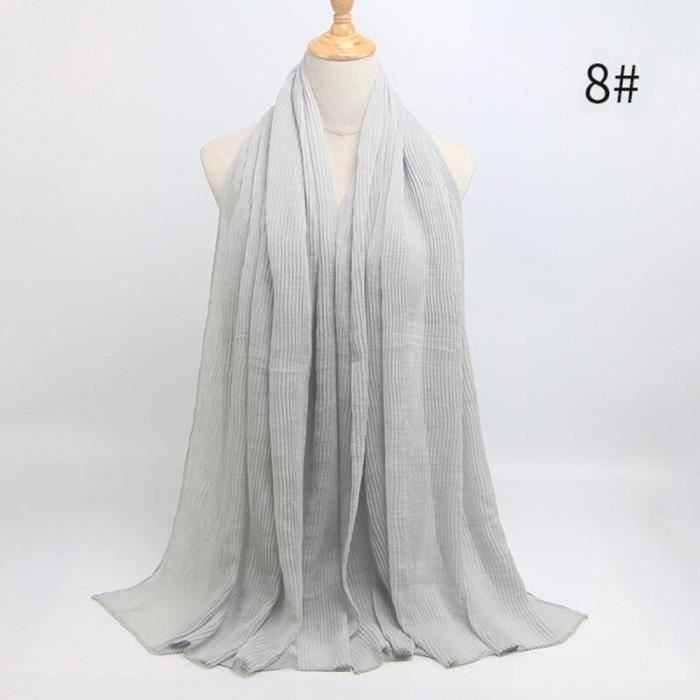 Foulard hijab en coton froissé, écharpe douce, écharpe chaude, écharpe chaude, châle, 25 couleurs, Design hiver, tendanc DY5167