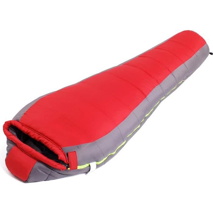 Momie Sac de Couchage Sarcophage Grand Froid avec Double Fermeture Eclair pour Adultes et Jeunesse Ultra-Leacuteger et Ultra-Compac
