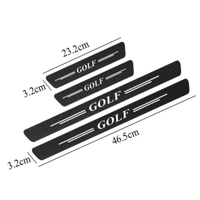Décoration intérieure,4pcs en Fiber de carbone porte gardes autocollant pour VW Volkswagen Golf 4 5 6 7 3 V - Type Golf-white