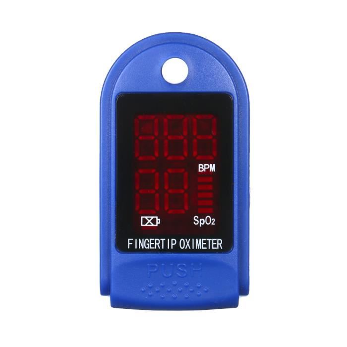 Oxymetre de Doigt, Pouls et Compteur d'oxygène Sanguin de Fréquence cardiaque, LED Lecture Rapide , Livraison Aléatoire Bleu/Jaune