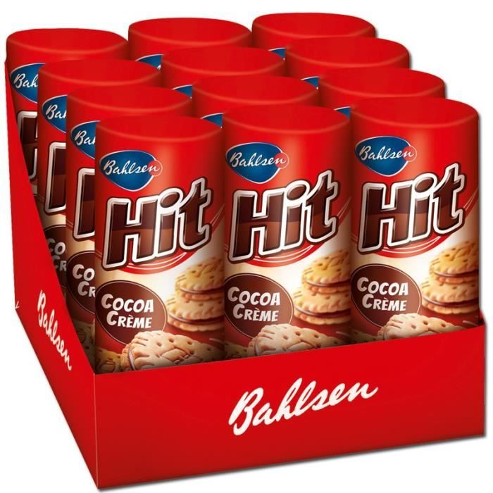 Bahlsen Hit, biscuits, Cacao, 12 pièces de 134 gr