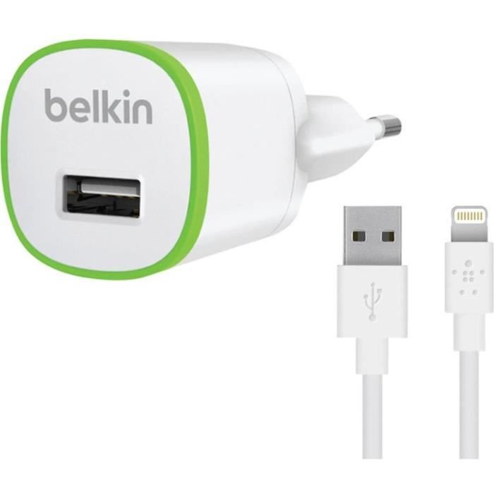 BELKIN Micro chargeur avec câble - 5V - 1A -W/4' LTG - Blanc