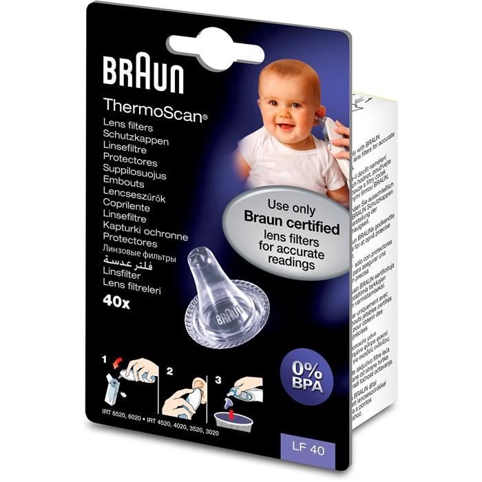 Braun LF40 40 Embouts Jetables pour Thermomètres Auriculaires Braun