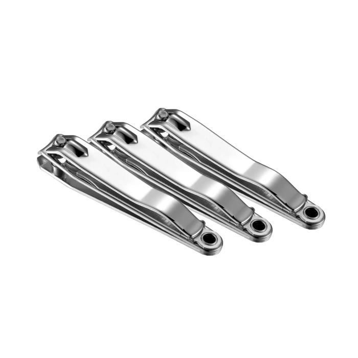 Lot de 3 Coupe Ongle Lime Précision - Acier Inoxydable - Manucure et Cuticule Mains et Pieds