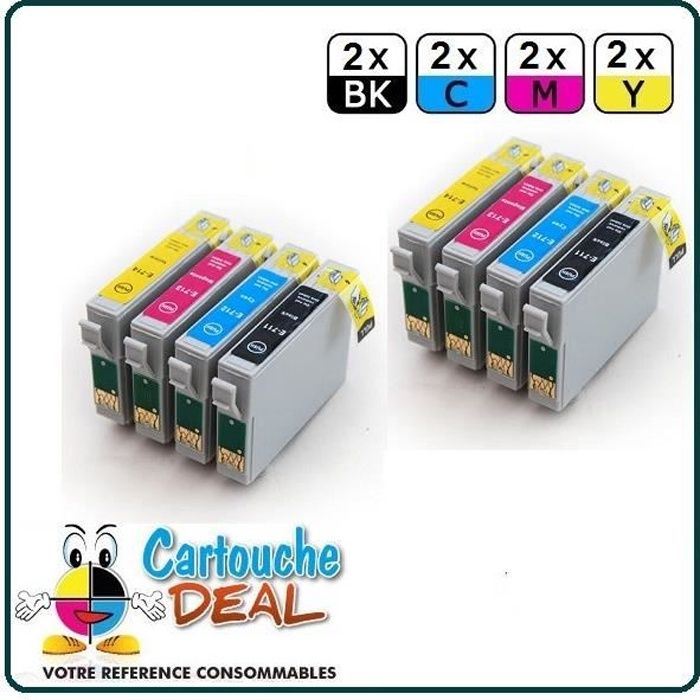 x8 Epson Stylus SX400 SX405 SX410 SX415 SX510W Cartouche générique compatible