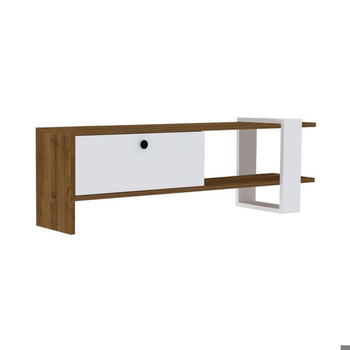 Meuble TV design scandinave Gaye - L. 120 x H. 37 cm - Blanc