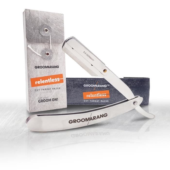 Shavette rasoir à barbe – Groomarang® - Coupe choux de barbier parfait pour un rasage précis de votre barbe