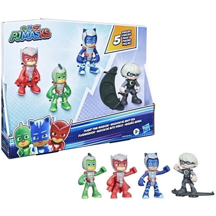 PYJAMASQUES - Pack de Figurines Mission de haut vol - Jouet préscolaire pour enfants - 4 figurines et 1 accessoire - dès 3 ans