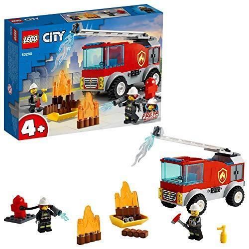 LEGO City 60280 Le camion des pompiers avec échelle et mini figurines de pompier pour garçon ou fille de 4 ans et plus LEGO