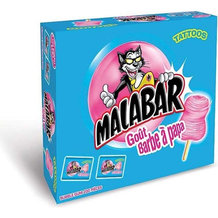 MALABAR Boîte de Chewing-gum Barbe à Papa - 200 pièces