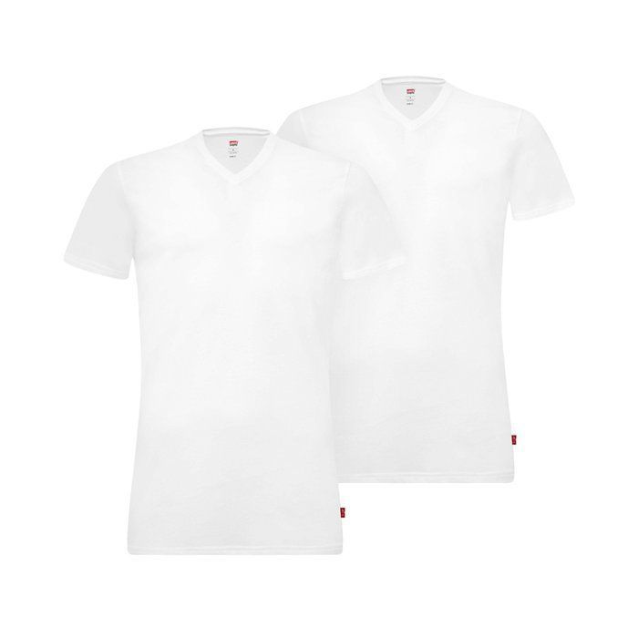 Lot de 2 tee-shirts col V Levi's en coton stretch blanc