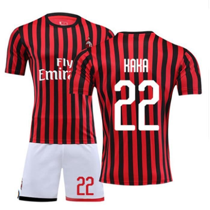 HAKA NO.22 AC Milan 19-20 à domicile Jersey CA Maillot et Shorts de football Homme-Rouge